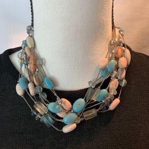 Multi tiered beaded necklace